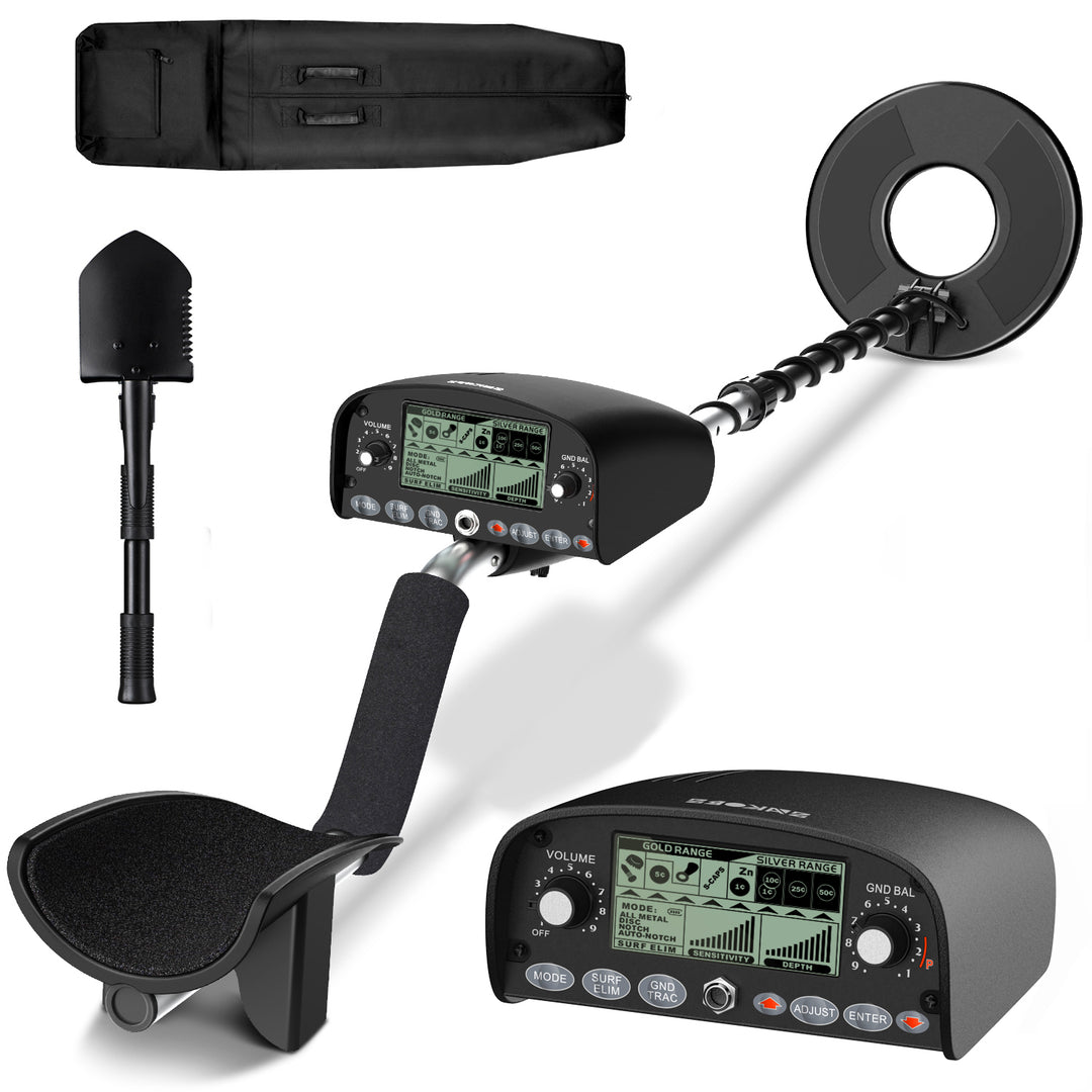 SAKOBS Pro Metal Detector - Waterproof, Adjustable, 8 Metals, 5 Modes, 15" Depth - GC1080